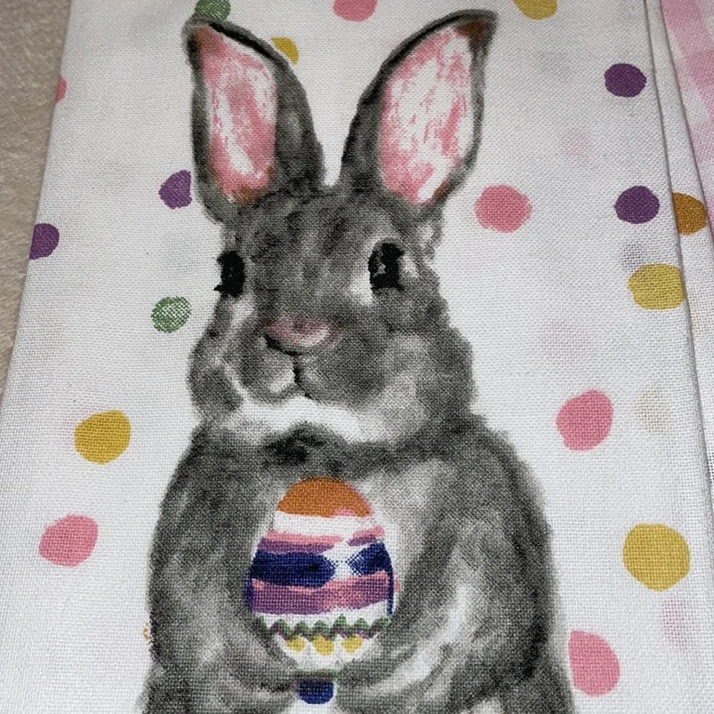 Easter Bunny And Gingham Kitchen Towel Set